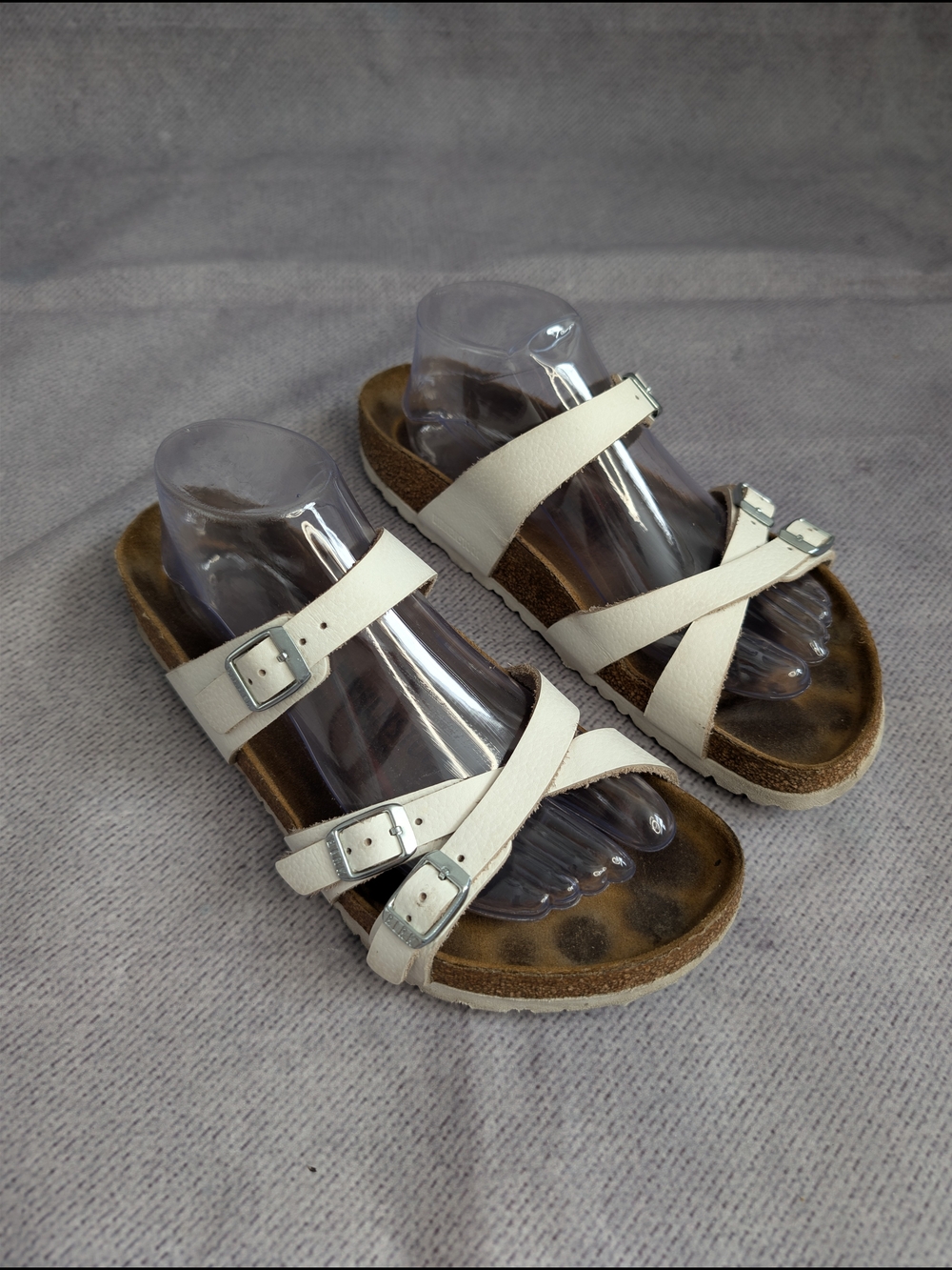 Birkenstock Franca White Natural Leather Size 40